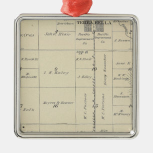 T23S R27E Tulare County Abschnitt-Karte Ornament Aus Metall