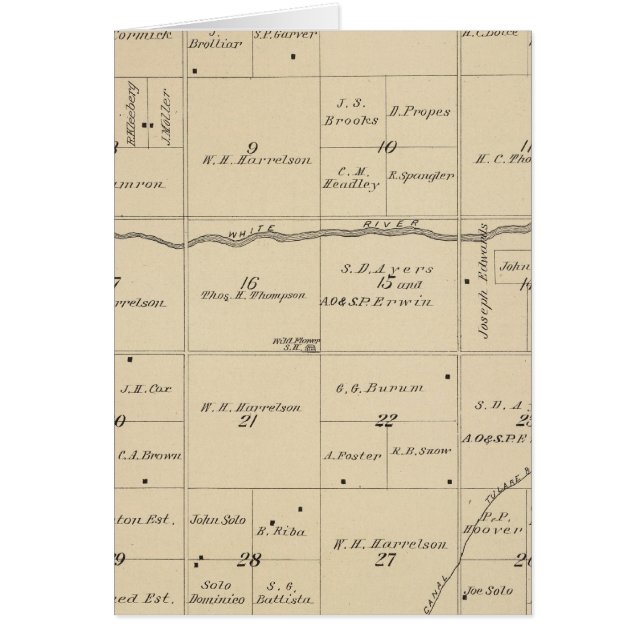 T24S R26E Tulare Landkreis Karte (Vorne)