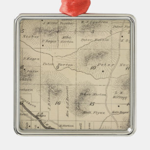 T24S R28E Tulare County Abschnitt-Karte Silbernes Ornament