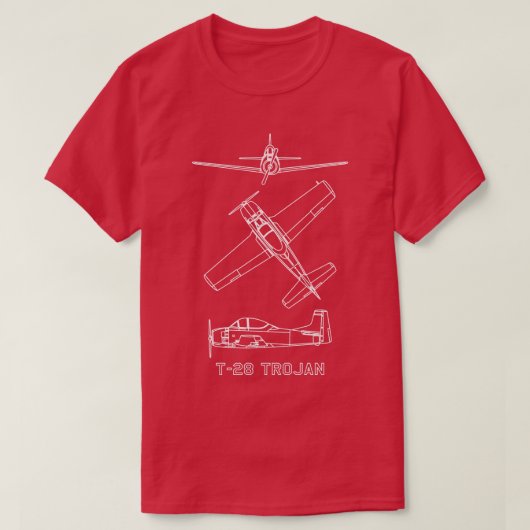 T28 Trojan American Military Trainer Flugzeug Blue T-Shirt (Design vorne)