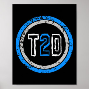 T2d Blaues Emblem Typ-2-Diabetes-Bewusstsein  Poster