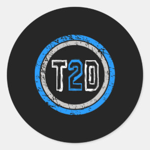 T2d Blaues Emblem Typ-2-Diabetes-Bewusstsein Runder Aufkleber