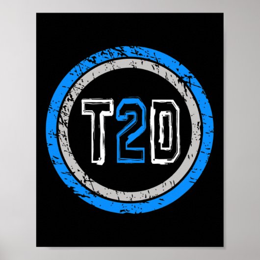T2d Blue Emblem Typ 2 Diabetes Bewusstsein Poster (Vorne)