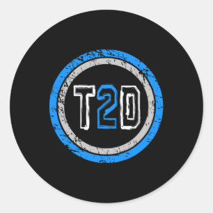 T2d Blue Emblem Typ 2 Diabetes Bewusstsein Runder Aufkleber