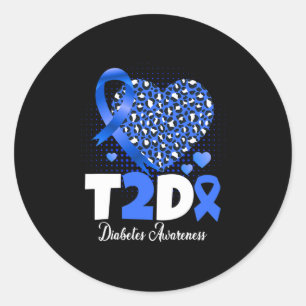 T2d Diabetiker Vater Mama Herz Typ 2 Diabetes Awar Runder Aufkleber