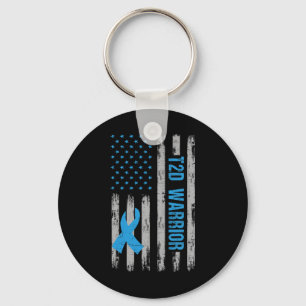 T2d Warrier Awareness American Flag Diabetic Diabe Schlüsselanhänger