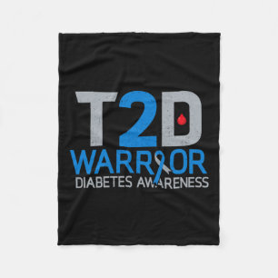 T2d Warrior Diabetes Awareness Typ 2 Diabetische A Fleecedecke