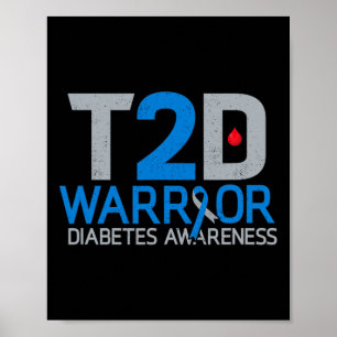 T2d Warrior Diabetes Awareness Typ 2 Diabetische A Poster