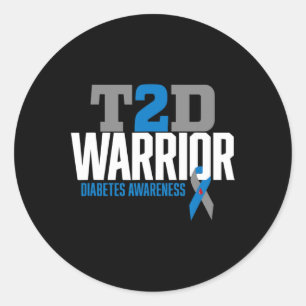 T2d Warrior Typ 2 Diabetes Bewusstsein Diabetiker Runder Aufkleber