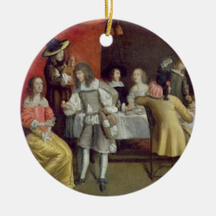 T30878 Elegant Company, die unter einer roten Keramik Ornament