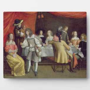 T30878 Elegant Company Dining Under a Red Canopy Fotoplatte