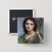 T31601 eine Dame mit Lyre (Platte) Button (Vorne & Hinten)