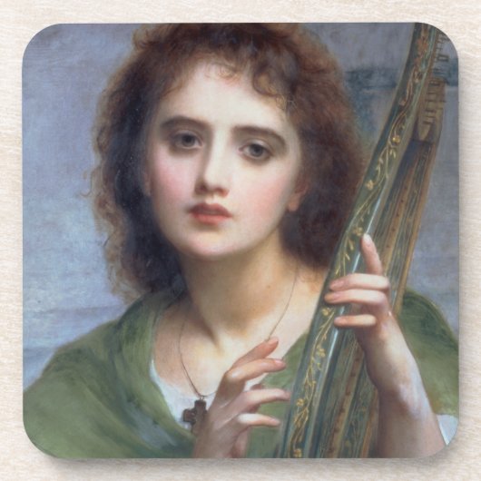 T31601 eine Dame mit Lyre (Platte) Untersetzer (Vorderseite)
