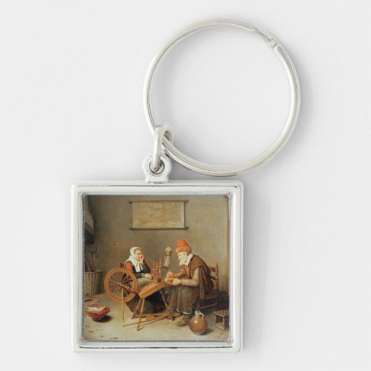 T31883 ein Innenraum mit einer alten Frau an einem Schlüsselanhänger (Vorne)