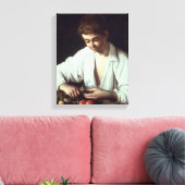 T31971 A Young Boy Peeling an Apple Leinwanddruck (Insitu (Wohnzimmer))