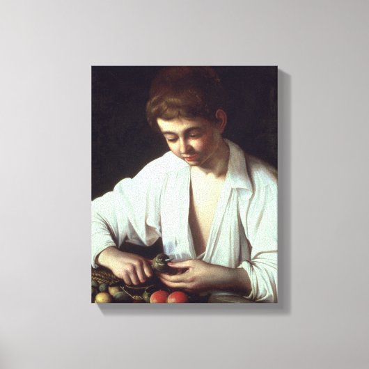 T31971 A Young Boy Peeling an Apple Leinwanddruck (Vorderseite)