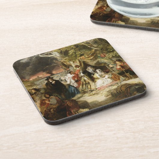 T32191 Highgate Felder während des großen Feuers Untersetzer (Linke Seite)