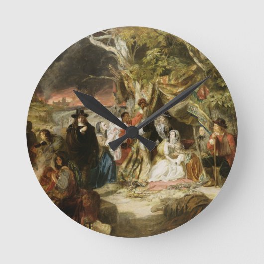 T32191 Highgate Fields während des Großen Feuers v Runde Wanduhr (Vorderseite)