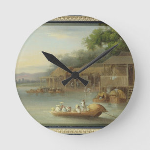 T33508 eine Flussufer-Wohnung, Indochina (sehen Runde Wanduhr