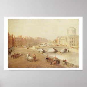 T34018 The River Liffey and the Law Courts, Dublin Poster