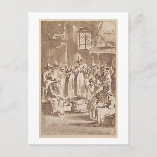 T34029 A Quaker Prayer Meeting (Stift & Tinte auf Postkarte (Vorderseite)