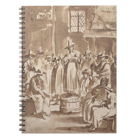 T34029 ein Quäker-Gebetstreffen (Stift u. Tinte Notizblock (Vorderseite)