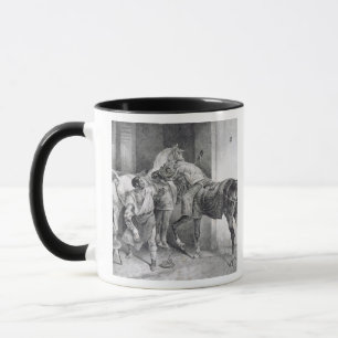 T34894 der englische Hufschmied, 1822 (litho) Tasse