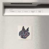 T35228 Hund (pastellfarben auf Papier) Magnet (In Situ (Geschirrspüler))