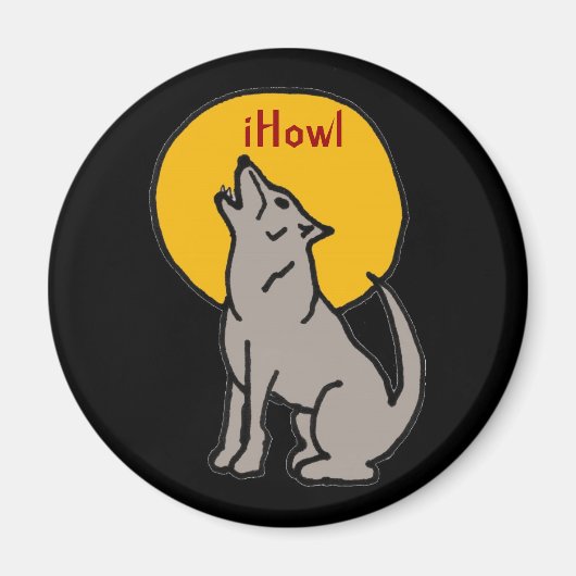 T5-iHowl Wolf-Design Magnet (Vorne)