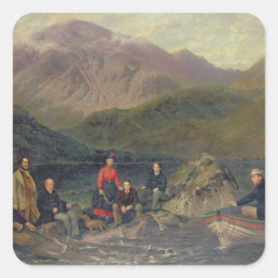 T7833 Fischerei auf Haweswater Quadratischer Aufkleber