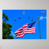 T-1A, T-38C und T-6A US FLAG FLYPAST Poster (Vorne)