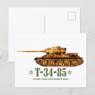 T-34-85 Weltkrieg Zweite sowjetische Mitteltank Zw Postkarte