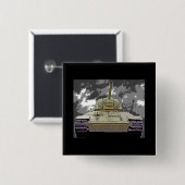T-34 russischer Behälter, sowjetisches Denkmal, Button (Vorne & Hinten)