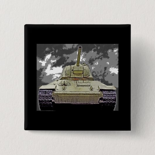 T-34 russischer Behälter, sowjetisches Denkmal, Button (Vorderseite)