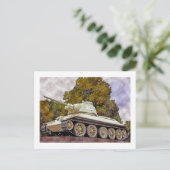 T-34 russischer Tank, Gedenkstätte des Sowjetkrieg Postkarte (Stehend Vorderseite)