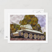 T-34 russischer Tank, Gedenkstätte des Sowjetkrieg Postkarte (Vorne/Hinten)