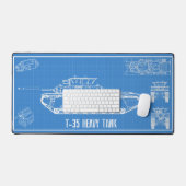 T-35-Tank Schreibtischunterlage (Tastatur & Maus)