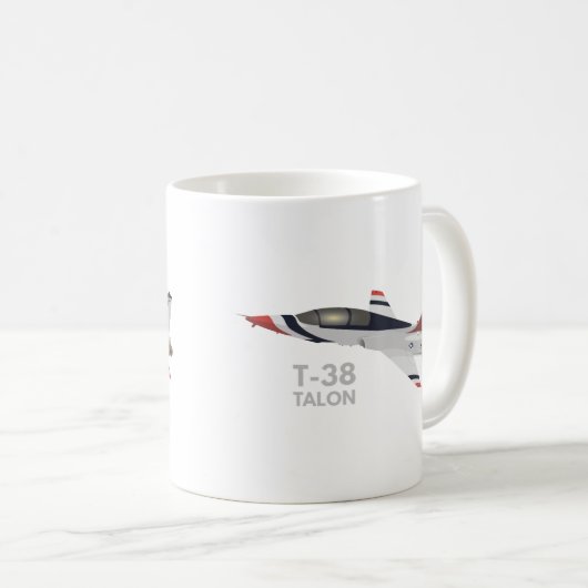 T-38 Talon Jet Trainer Flugzeug Kaffeetasse (VorderseiteRechts)