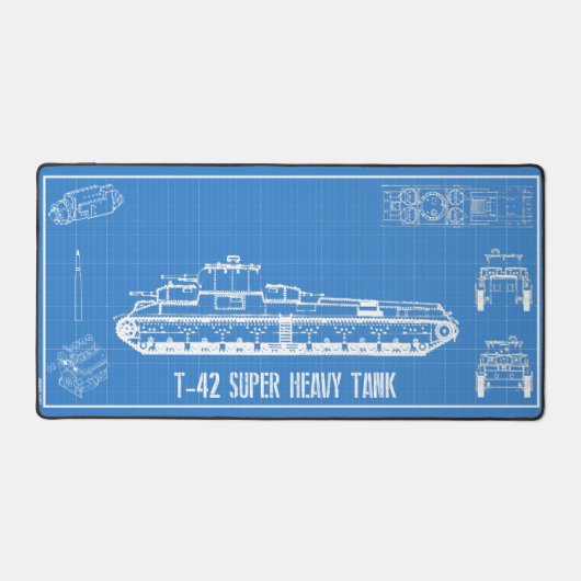 T-42-Tank Schreibtischunterlage (Vorderseite)