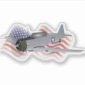 T-6 Texan Trainer Aircraft mit amerikanischer Flag Aufkleber (Vorderseite)