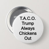 T.A.C.O Trump hält sich immer aus Button (Vorne & Hinten)