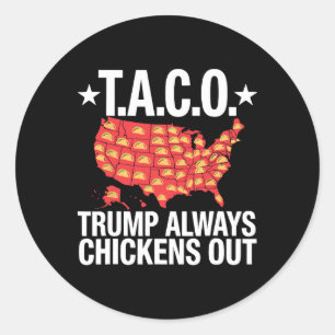 T.a.c.o. Trump vertreibt Tacos Trade USA immer Runder Aufkleber