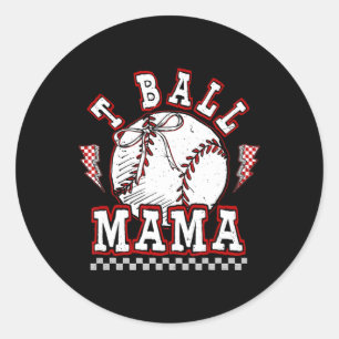 T-ball Mama Game Day Baseball Mama Softball Player Runder Aufkleber