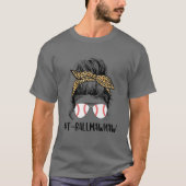 T Ball Mawmaw Life Messy Bun Leopard Print Softwar T-Shirt (Vorderseite)