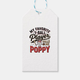 T-Ball Mohn Vintage-Stickerei-Shirt-Design_1 Geschenkanhänger
