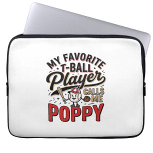 T-Ball Mohn Vintage-Stickerei-Shirt-Design_1 Laptopschutzhülle