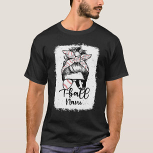 T Ball Nani Vintag Leopard Messy Bun gebleicht T-Shirt