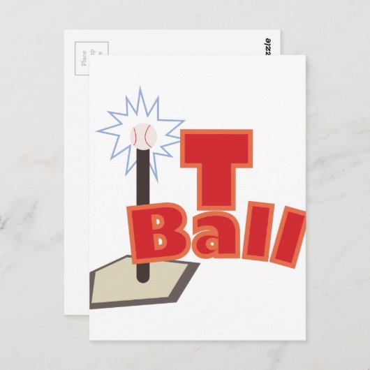 T-Ball Postkarte (Vorne/Hinten)