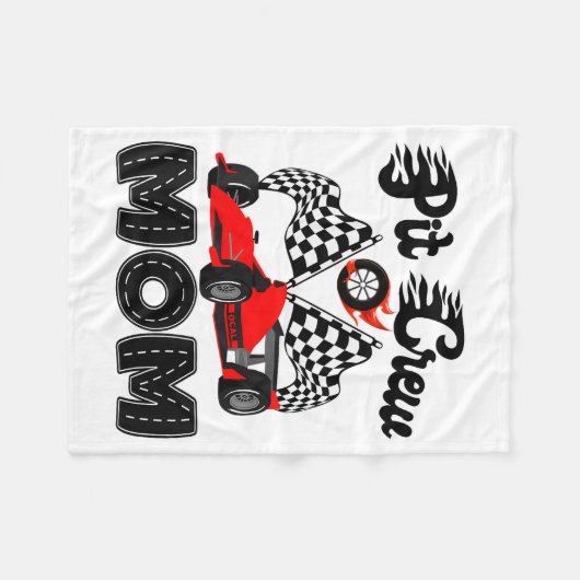 T Crew Mom Racing Car Birthday Boy Family Matching Fleecedecke (Vorderseite (Horizontal))