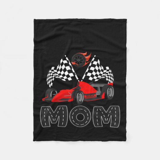 T Crew Mom Racing Car Birthday Boy Family Matching Fleecedecke (Vorderseite)
